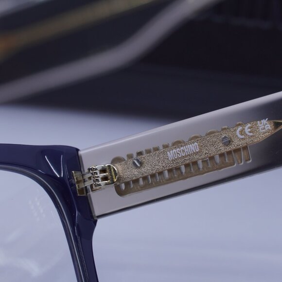 Moschino MOS645 0PJP 00 Square Eyeglasses - Blue/Transparent 54mm - Picture 5 of 9